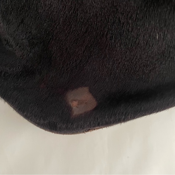 Tod’s Genuine Leather & Animal Hair Drawstring Shoulder Bag Brown - Picture 8 of 16